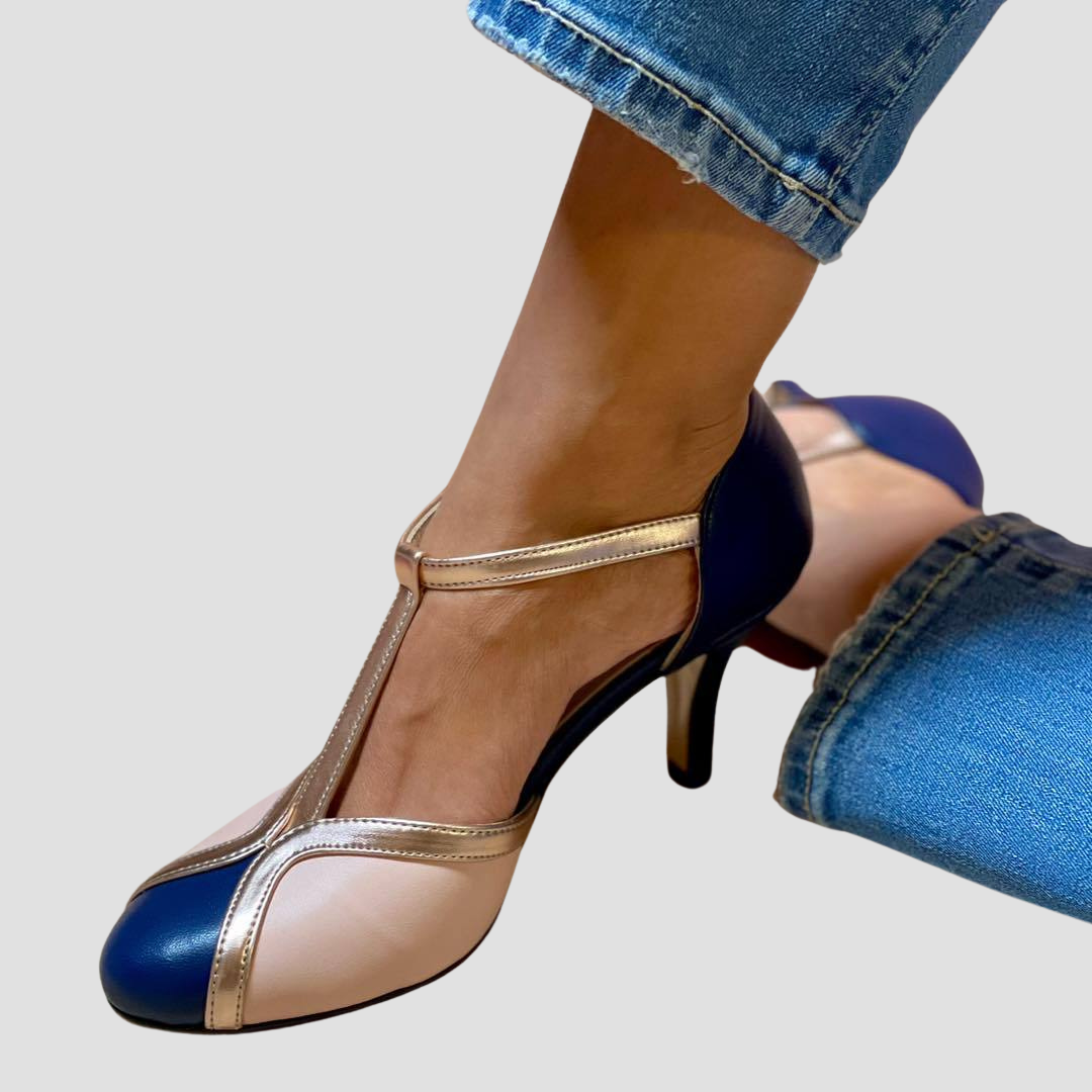 Fina – Stylish Women's Round Toe T-Strap Pumps