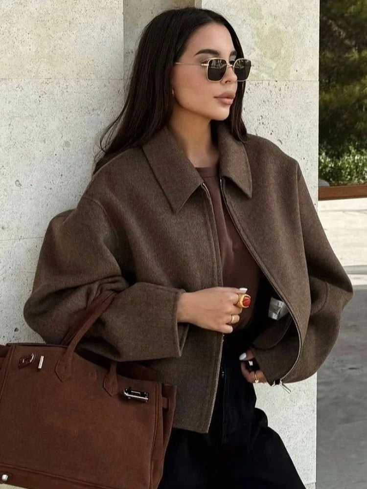 Carly | Brown Boucle Jacket