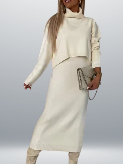 Marley Rollneck Midi™ – Knitted Midi Dress with High Neck & Comfort Fit | Becker’s Amsterdam
