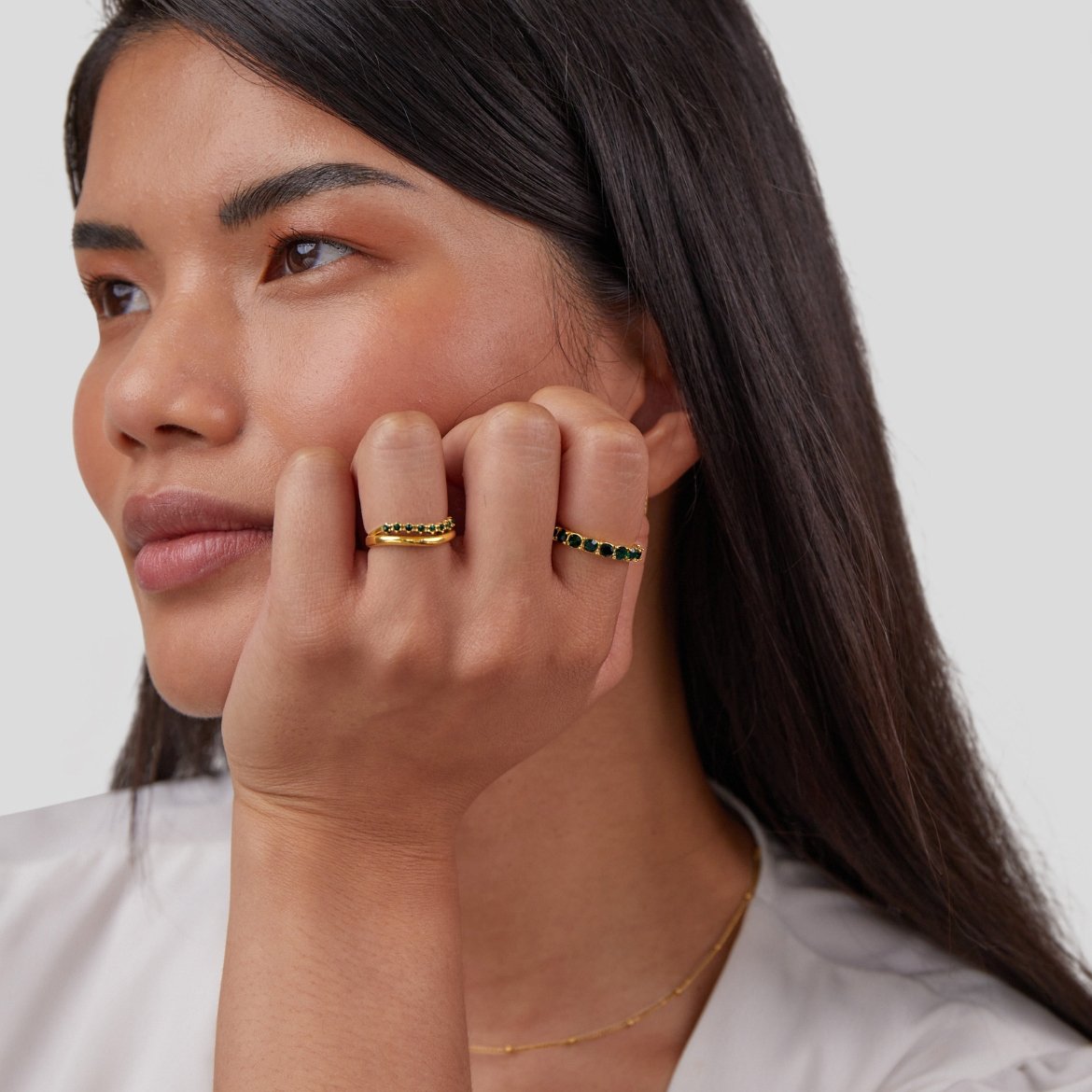 Carmen - Layered Emerald Green Ring