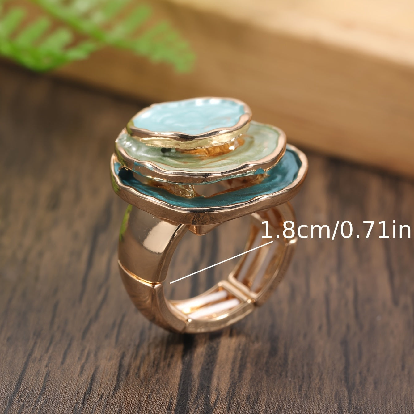 Three-Layer Boho Enamel Ring