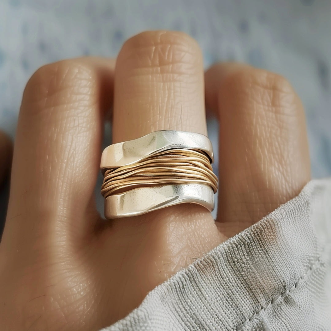 Silver-plated thread ring