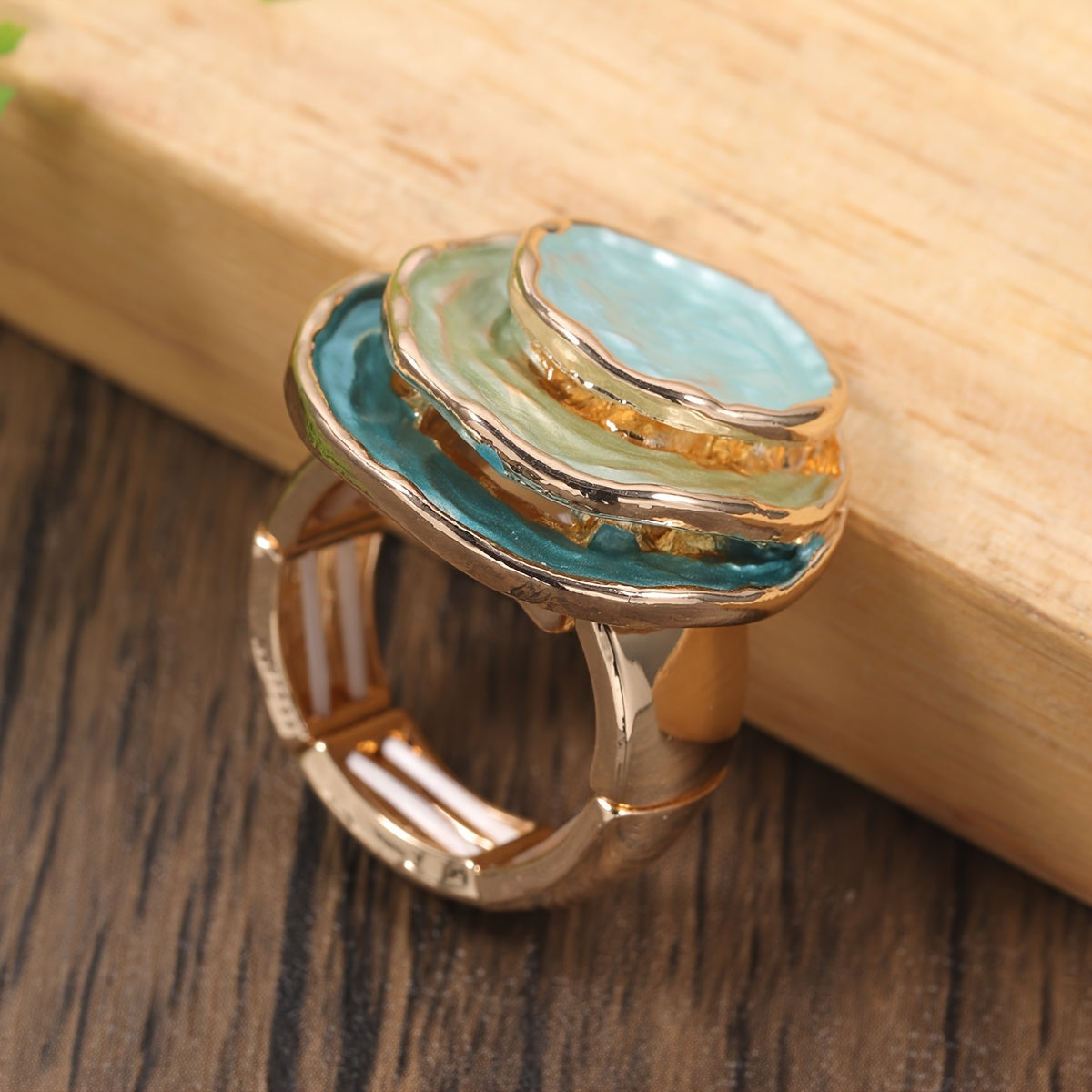 Three-Layer Boho Enamel Ring