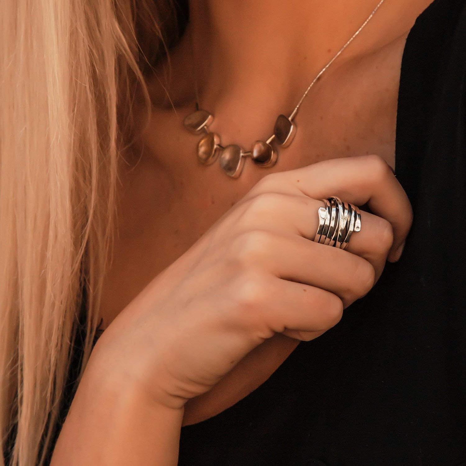 Lourdes - Vintage Silver Ring Thickness