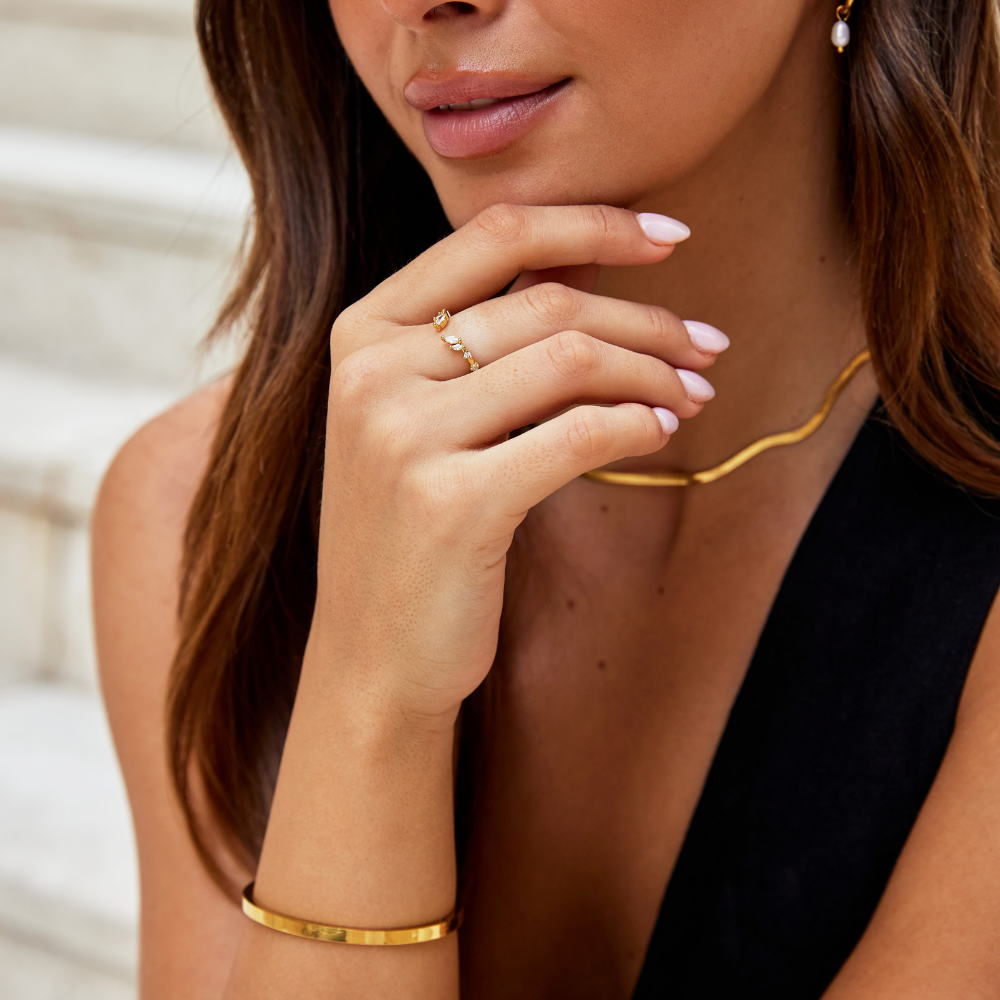 Noelia - Golden Crystal Wine Ring