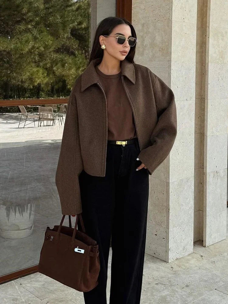 Carly | Brown Boucle Jacket
