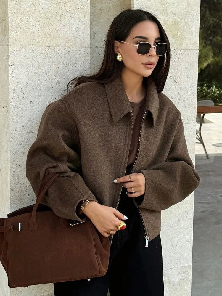 Carly | Brown Boucle Jacket