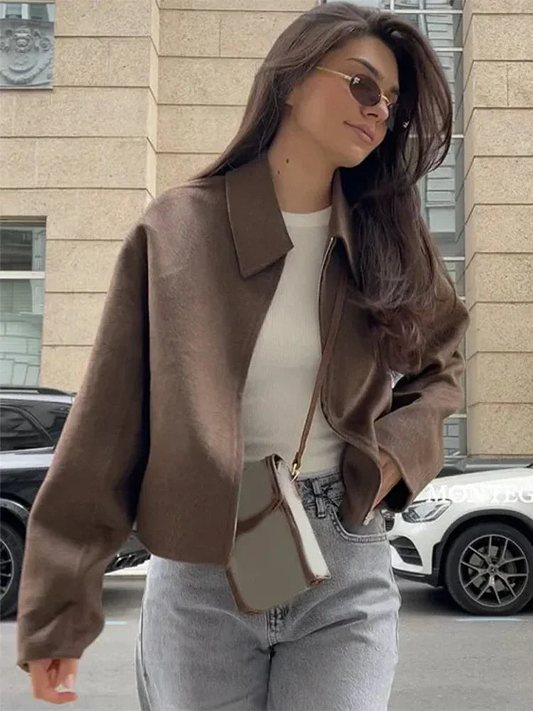 Carly | Brown Boucle Jacket