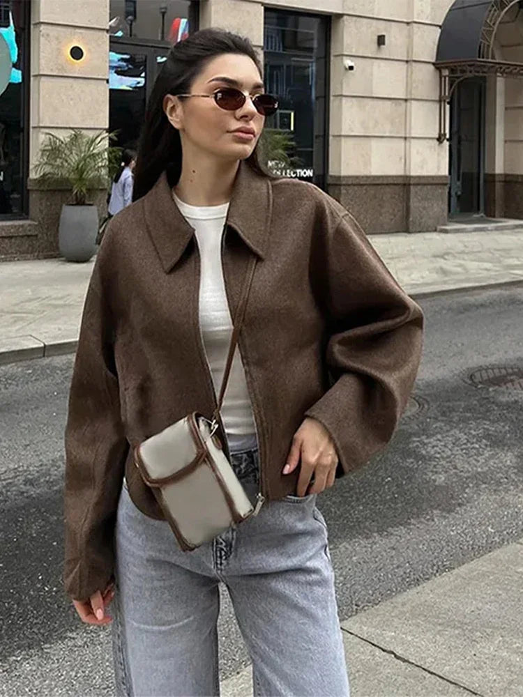 Carly | Brown Boucle Jacket