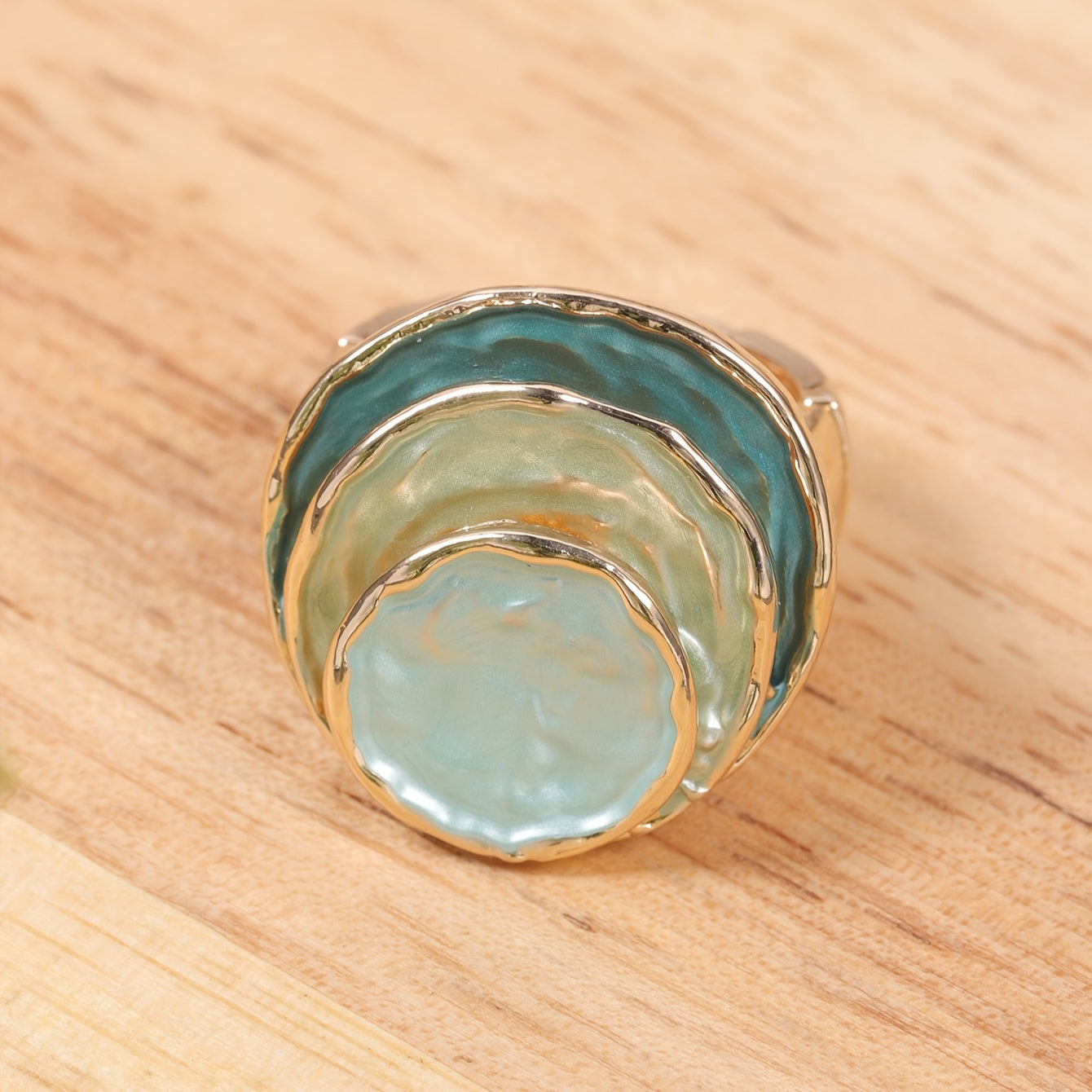 Three-Layer Boho Enamel Ring