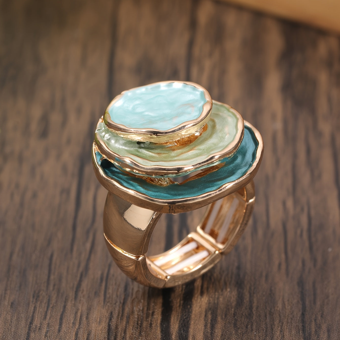 Three-Layer Boho Enamel Ring