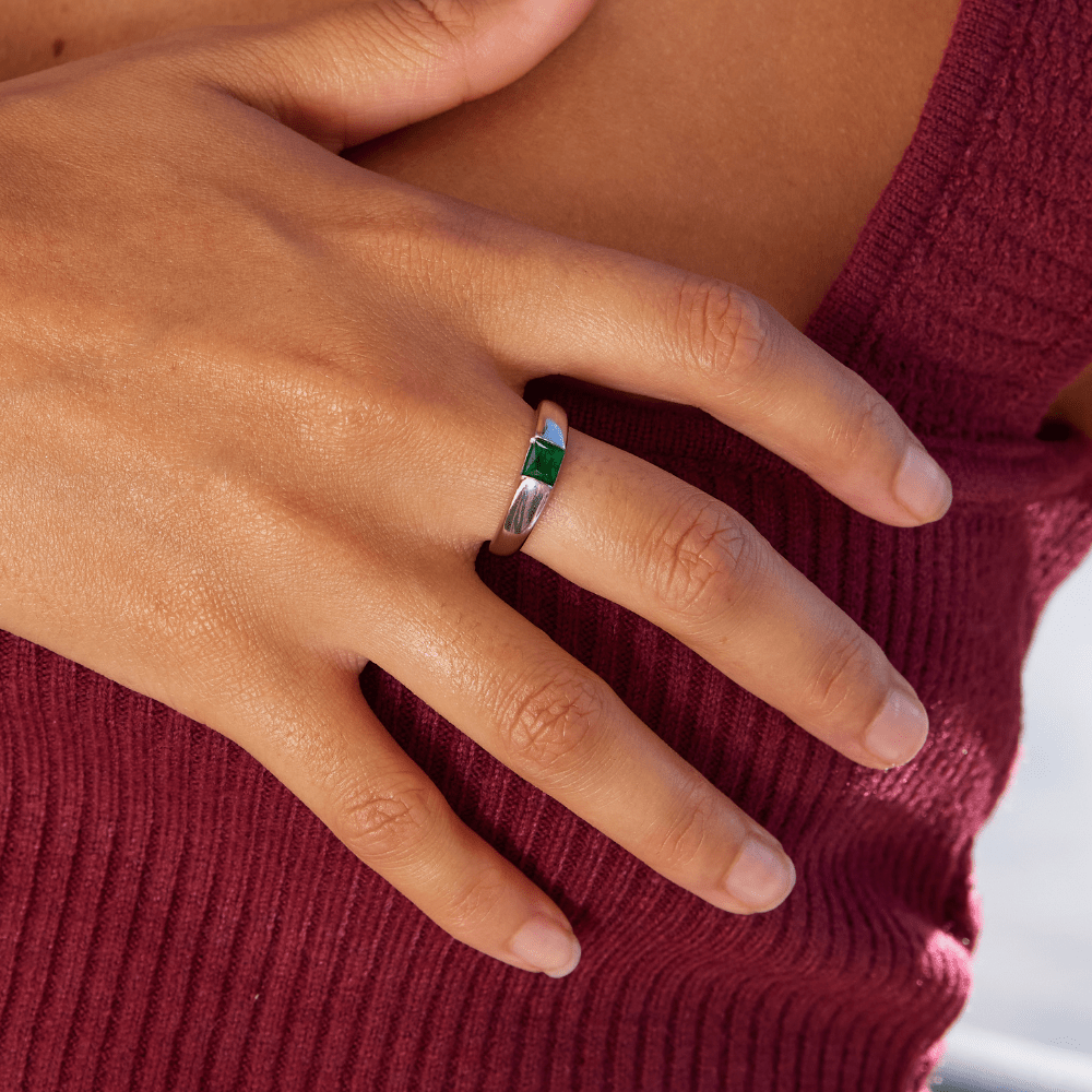 Ember Ring Silver & Emerald