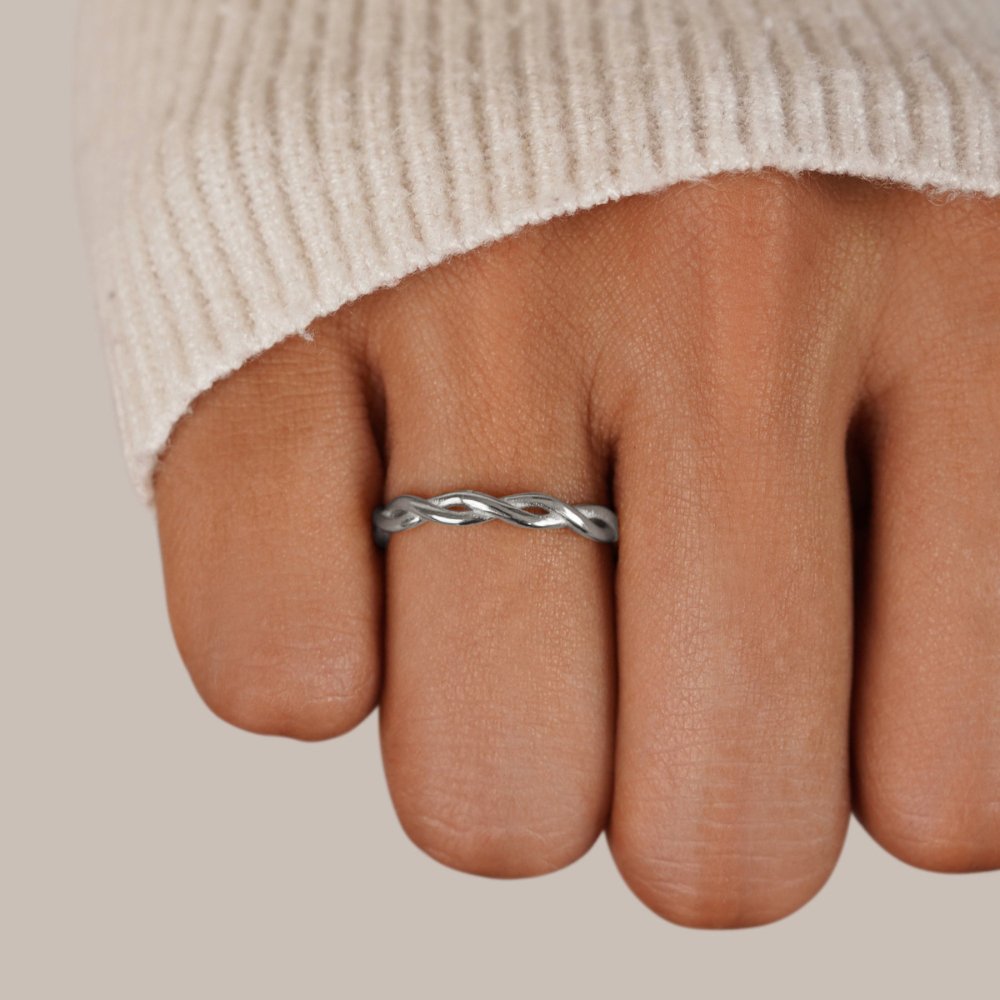 18K Silver Infinity Spinning Ring