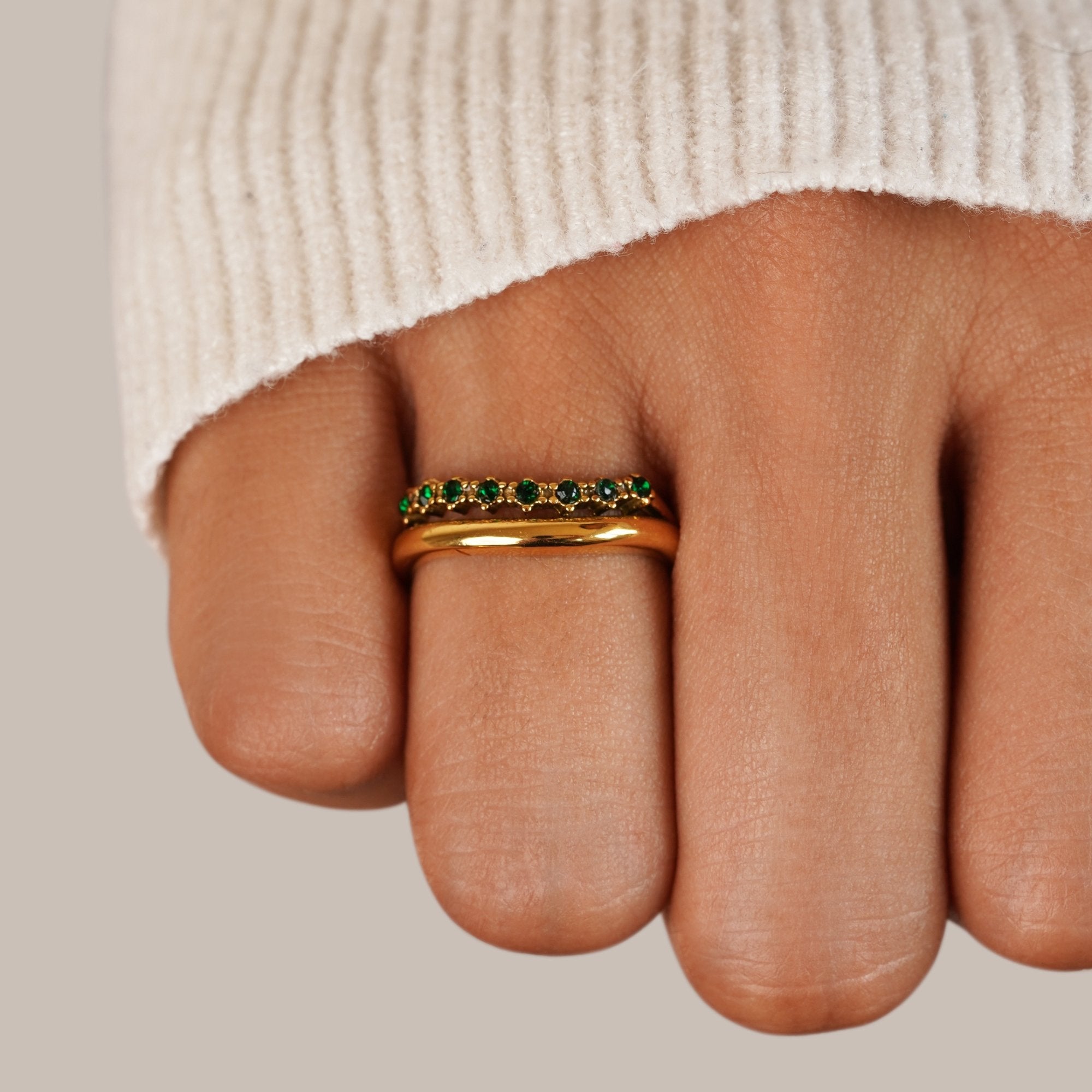 Carmen - Layered Emerald Green Ring