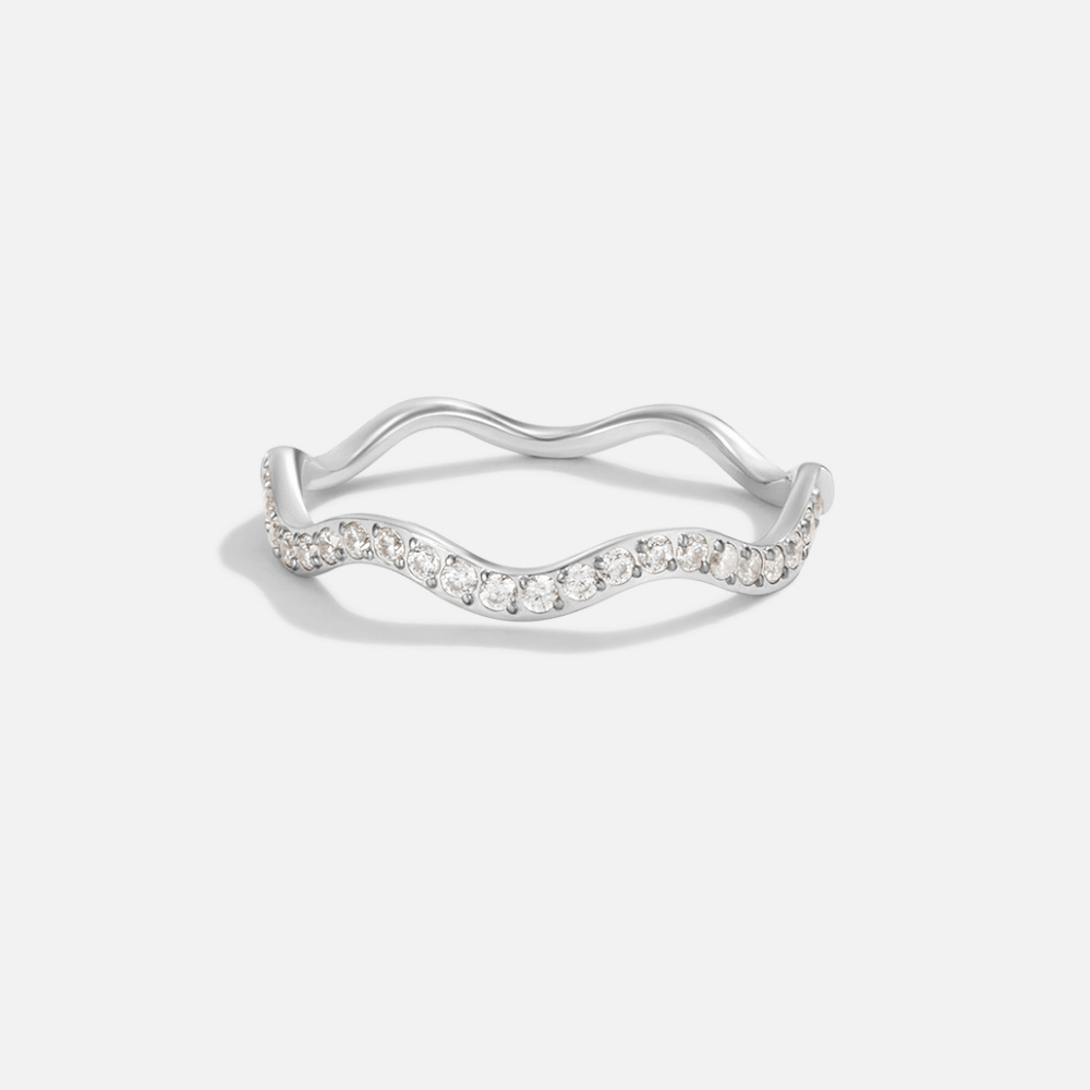 Zenya Ring of Crystal and Silver Waves